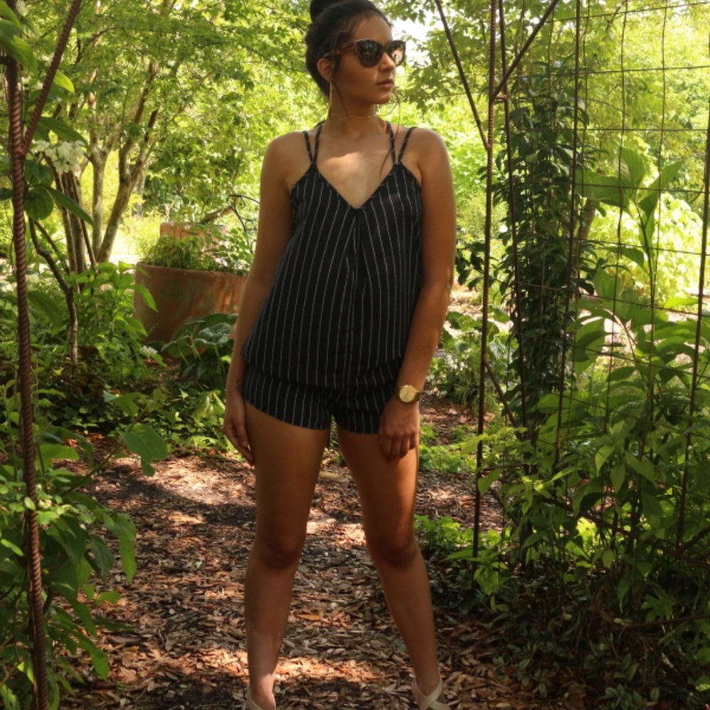 Women's NWT Rokoko by Dazz Navy Blue Pin Romper S